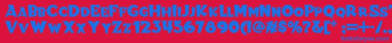 Blitzkrieg Font – Blue Fonts on Red Background