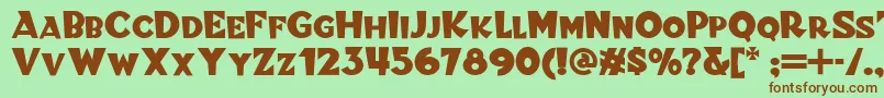 Blitzkrieg Font – Brown Fonts on Green Background