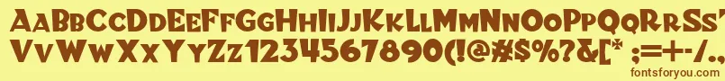 Blitzkrieg Font – Brown Fonts on Yellow Background