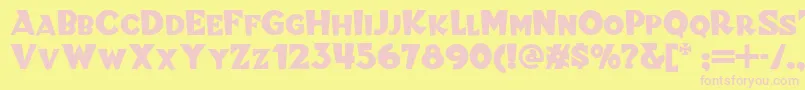 Blitzkrieg Font – Pink Fonts on Yellow Background