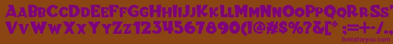 Blitzkrieg Font – Purple Fonts on Brown Background