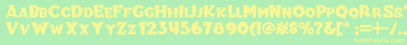 Blitzkrieg Font – Yellow Fonts on Green Background