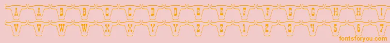 Czcionka 101TexanStyle – pomarańczowe czcionki na różowym tle