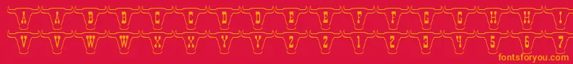 101TexanStyle Font – Orange Fonts on Red Background