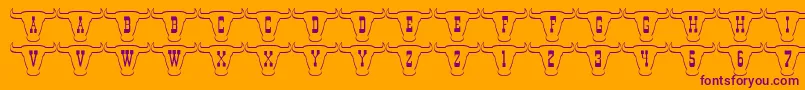 101TexanStyle Font – Purple Fonts on Orange Background
