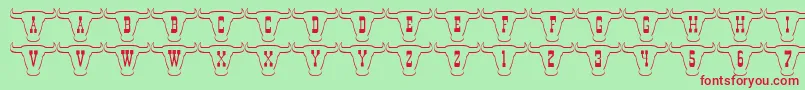 101TexanStyle Font – Red Fonts on Green Background