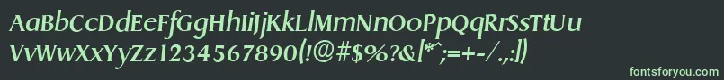 DragonserialMediumItalic Font – Green Fonts on Black Background