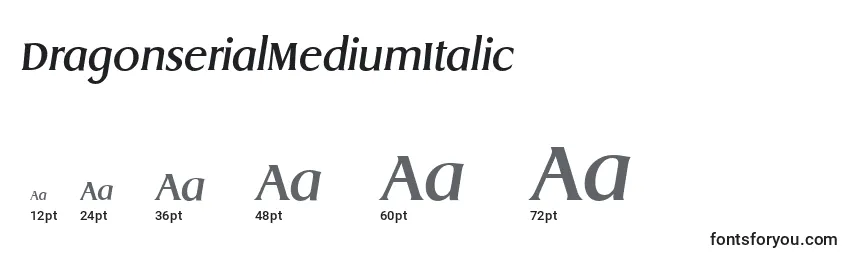 DragonserialMediumItalic Font Sizes