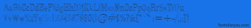 Pointedout Font – Black Fonts on Blue Background