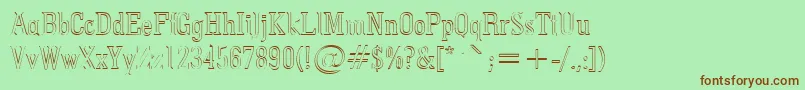 Шрифт Pointedout – коричневые шрифты на зелёном фоне