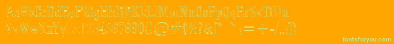フォントPointedout – オレンジの背景に緑のフォント