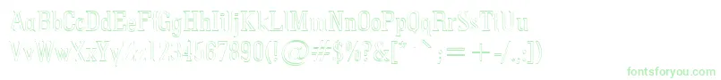 Pointedout-Schriftart – Grüne Schriften auf weißem Hintergrund