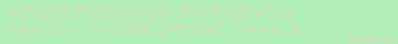 Czcionka Pointedout – różowe czcionki na zielonym tle