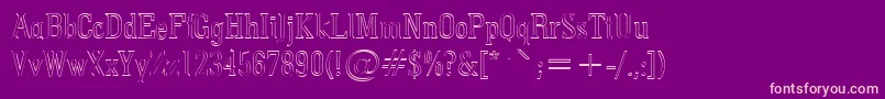 フォントPointedout – 紫の背景にピンクのフォント