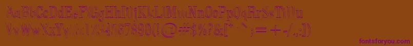 フォントPointedout – 紫色のフォント、茶色の背景