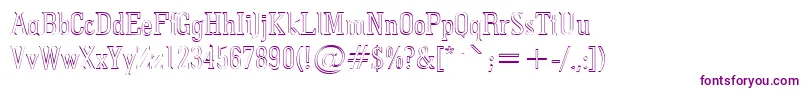 フォントPointedout – 白い背景に紫のフォント