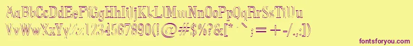 Pointedout-fontti – violetit fontit keltaisella taustalla