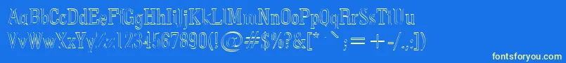 Pointedout Font – Yellow Fonts on Blue Background