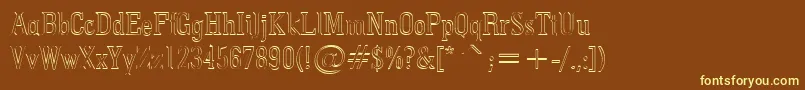 Pointedout-fontti – keltaiset fontit ruskealla taustalla