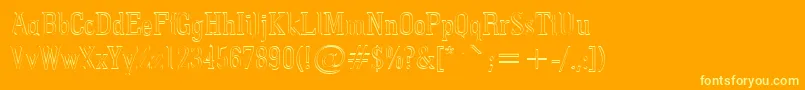 Weitere Informationen zur Pointedout-Schriftart Pointedout-Schriftart – Gelbe Schriften auf orangefarbenem Hintergrund