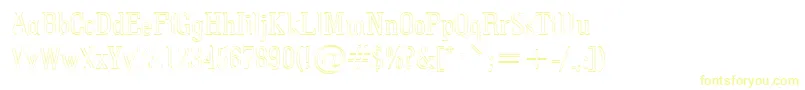 フォントPointedout – 白い背景に黄色の文字