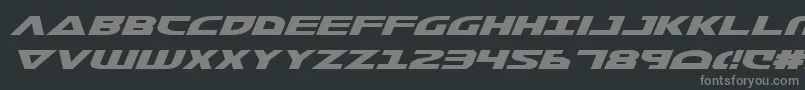 MorseNkItalic-fontti – harmaat kirjasimet mustalla taustalla