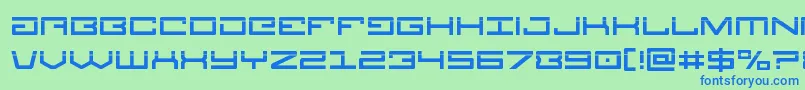 Legionlaser-Schriftart – Blaue Schriften auf grünem Hintergrund
