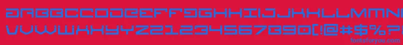 フォントLegionlaser – 赤い背景に青い文字