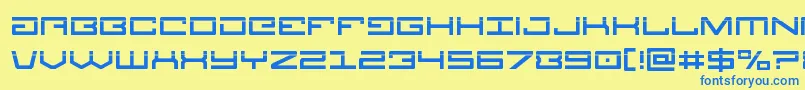 Legionlaser Font – Blue Fonts on Yellow Background