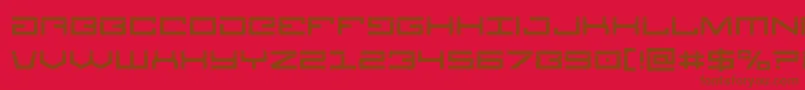 Legionlaser-Schriftart – Braune Schriften auf rotem Hintergrund