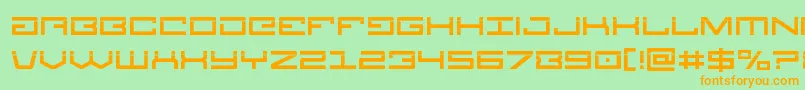 Legionlaser-Schriftart – Orangefarbene Schriften auf grünem Hintergrund
