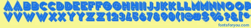 VarietРІFolies Font – Blue Fonts on Yellow Background