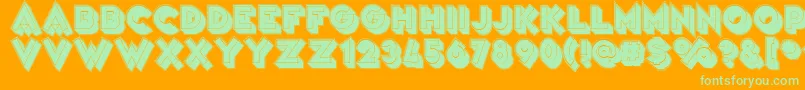 VarietРІFolies-Schriftart – Grüne Schriften auf orangefarbenem Hintergrund