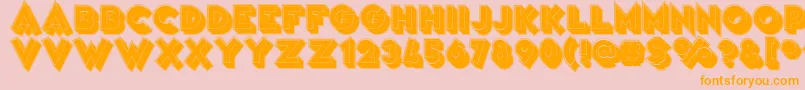 VarietРІFolies-Schriftart – Orangefarbene Schriften auf rosa Hintergrund