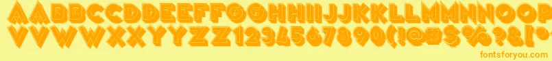 More about VarietРІFolies Font VarietРІFolies Font – Orange Fonts on Yellow Background