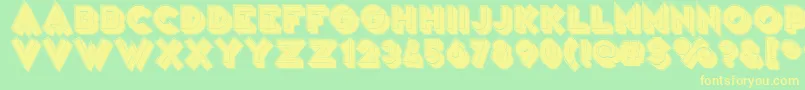 VarietРІFolies-Schriftart – Gelbe Schriften auf grünem Hintergrund