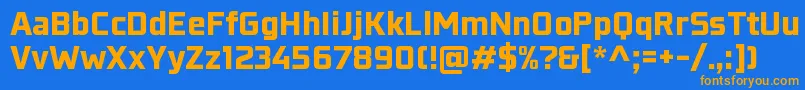 KonkretikaBlackWip Font – Orange Fonts on Blue Background