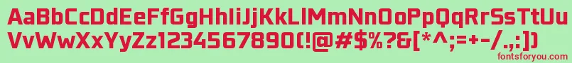 KonkretikaBlackWip Font – Red Fonts on Green Background
