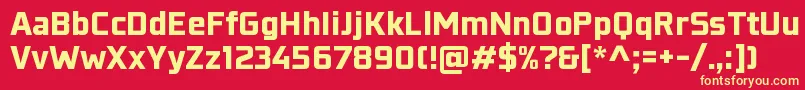 KonkretikaBlackWip Font – Yellow Fonts on Red Background