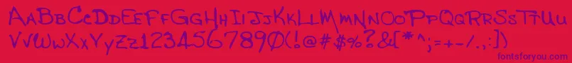 フォントLehn139 – 赤い背景に紫のフォント