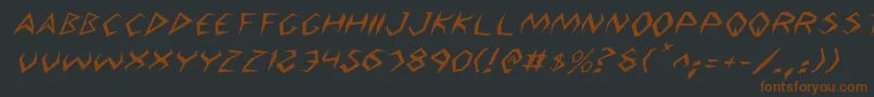 Argos2i-fontti – ruskeat fontit mustalla taustalla