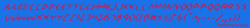 More about Argos2i Font Argos2i Font – Red Fonts on Blue Background