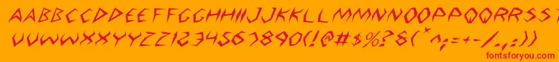 フォントArgos2i – オレンジの背景に赤い文字