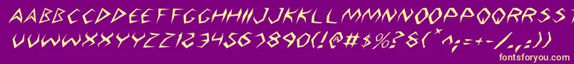 Weitere Informationen zur Argos2i-Schriftart Argos2i-Schriftart – Gelbe Schriften auf violettem Hintergrund