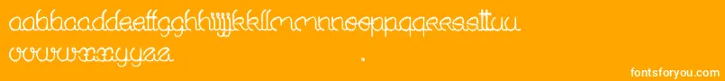 SoldOut-Schriftart – Weiße Schriften auf orangefarbenem Hintergrund