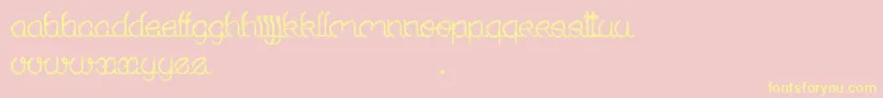 SoldOut-Schriftart – Gelbe Schriften auf rosa Hintergrund