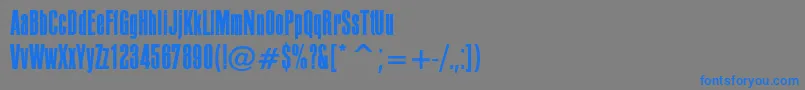 フォントPffusionsansLight – 灰色の背景に青い文字