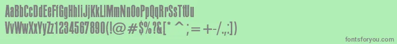 フォントPffusionsansLight – 緑の背景に灰色の文字