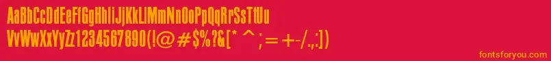 フォントPffusionsansLight – 赤い背景にオレンジの文字