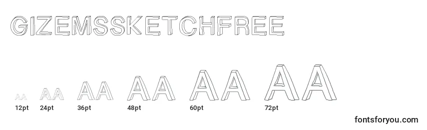 Gizemssketchfree Font Sizes